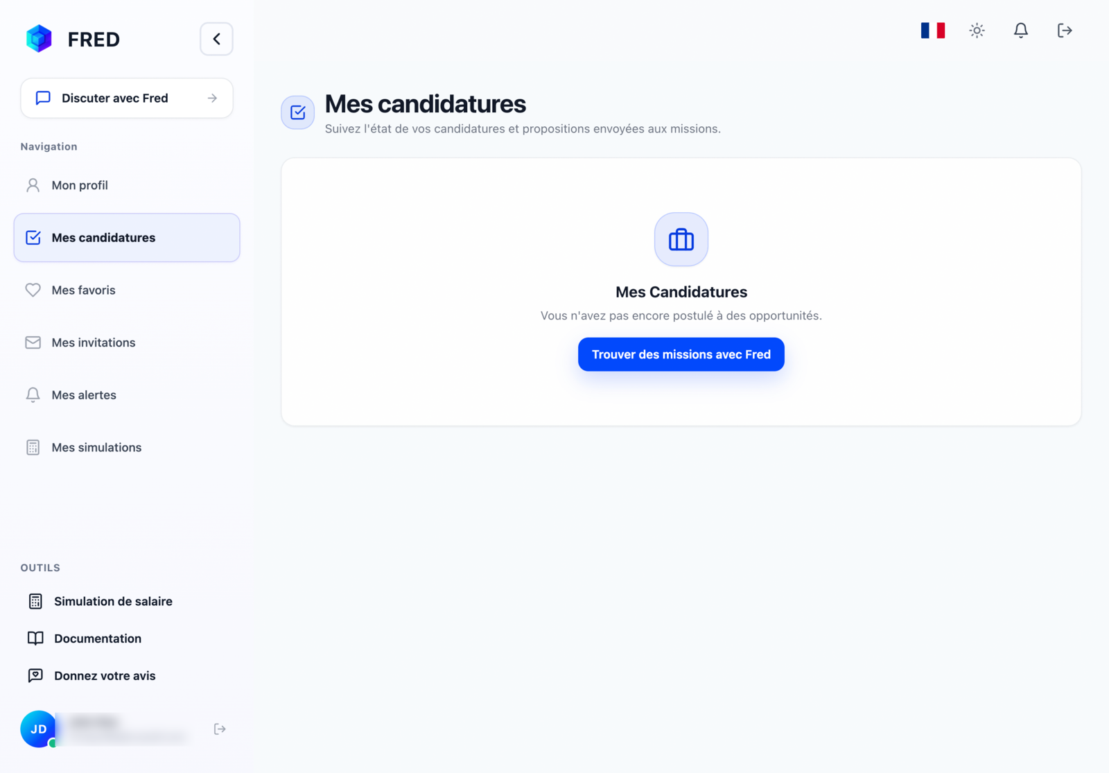 Applications in the Fred workspace