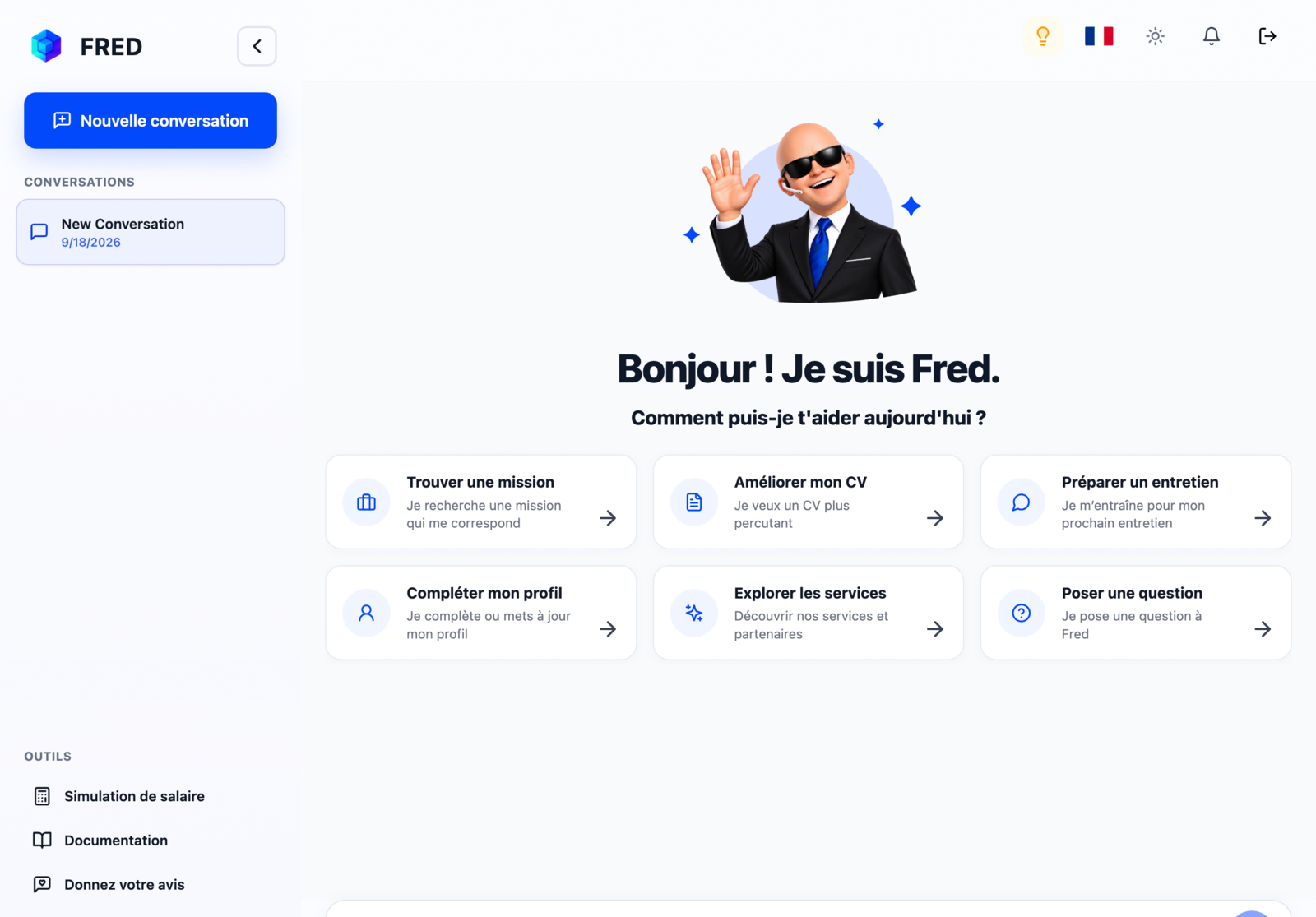 Fred workspace navigation