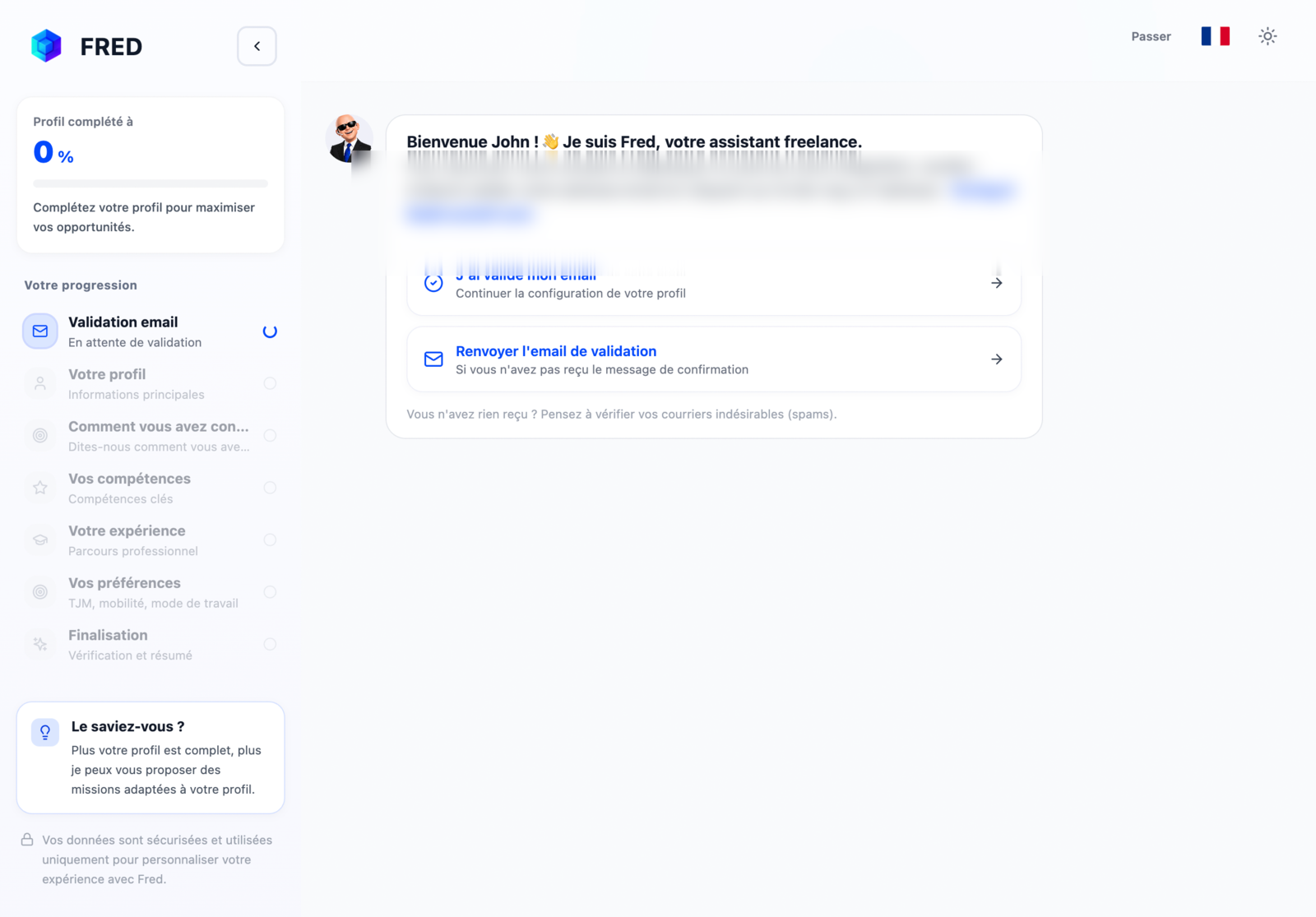 First onboarding screen