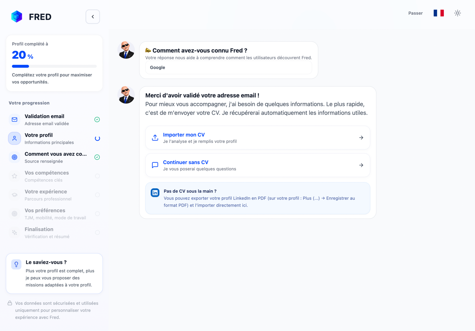 Choose how to start onboarding