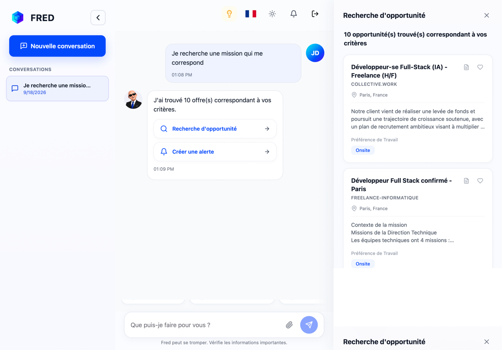 Recherche de missions avec Fred